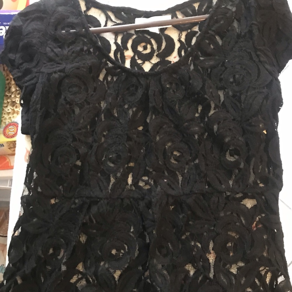 Anthropologie black lace top